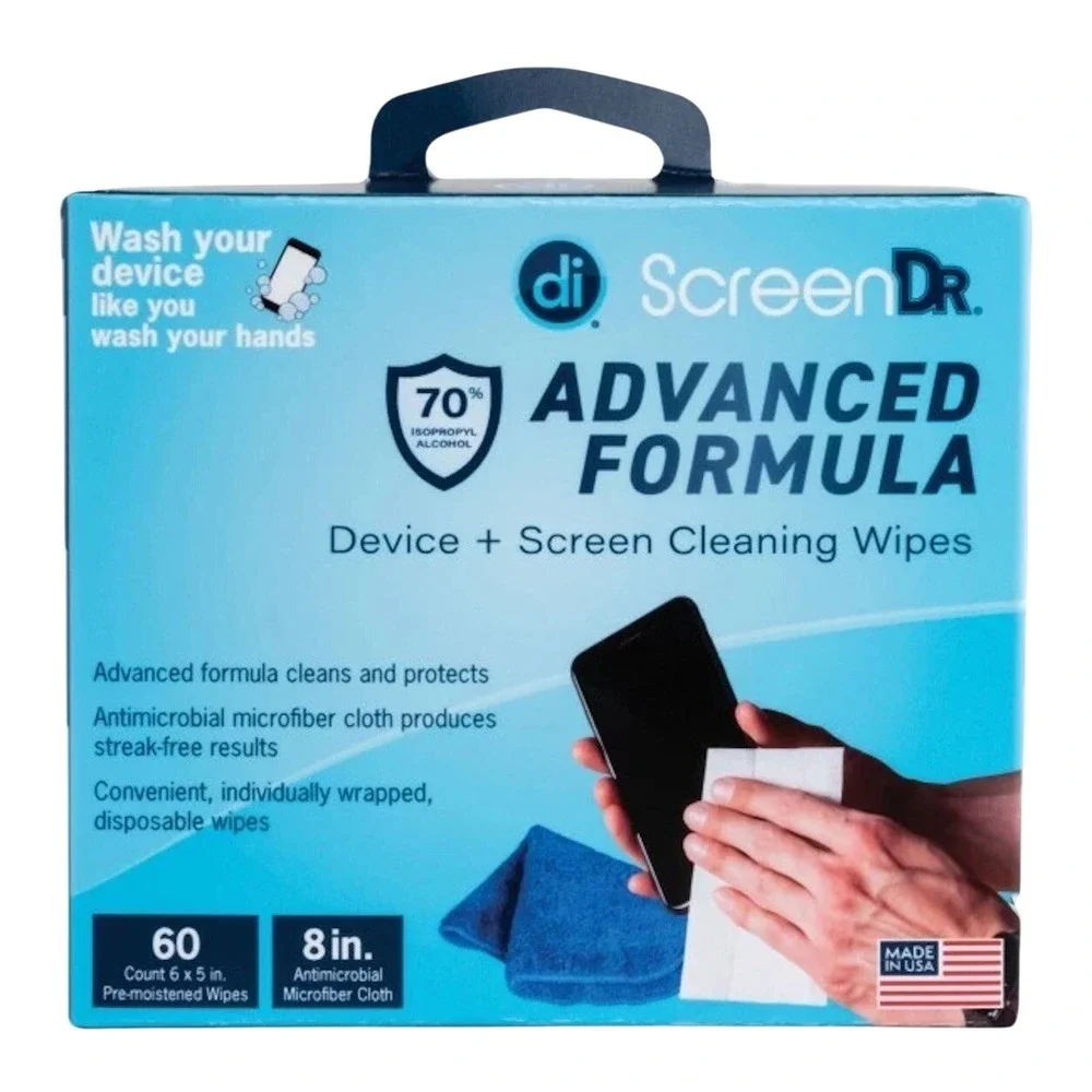Digital Innovations ScreenDr Device and Screen Cleaning Wipes 60 CT with Cloth‎
